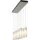 Exos Glass 10 Light 44.5 inch Sterling Pendant Ceiling Light in Opal, Rectangular