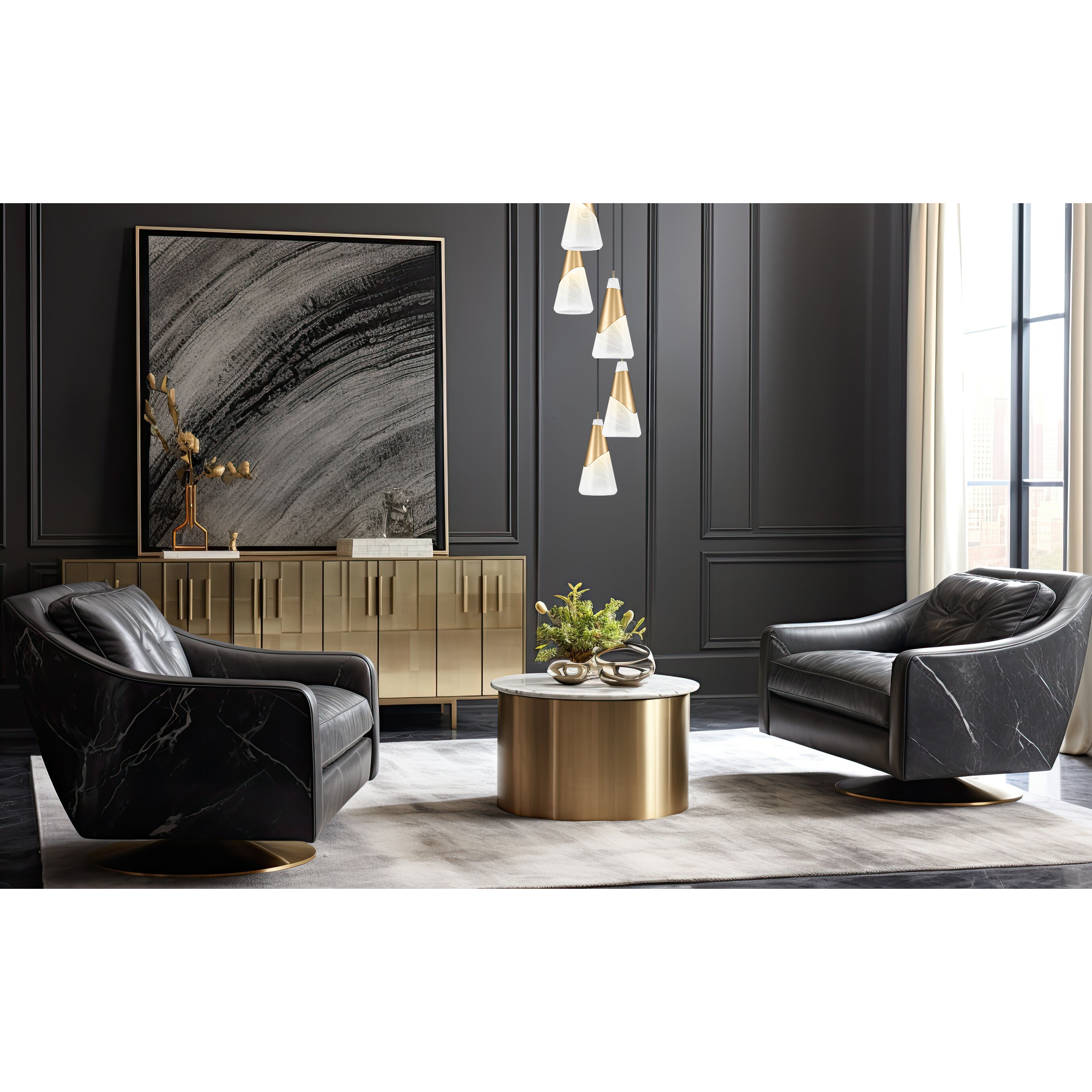 Aimie 5 Light 12 inch Modern Gold Chandelier Ceiling Light