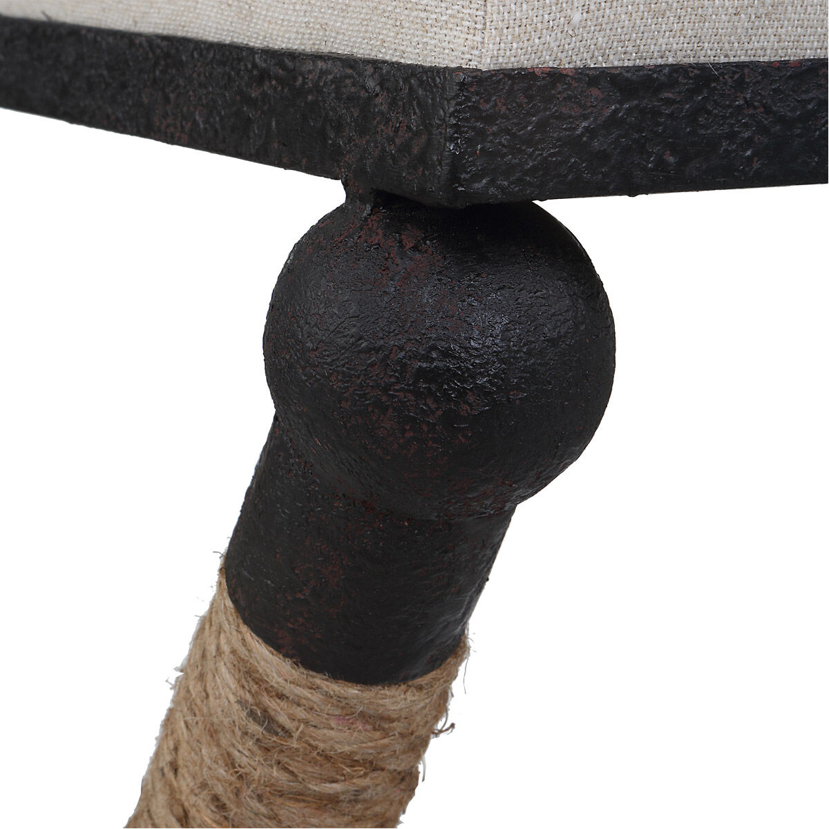 Firth 28 inch Rustic Iron and Natural Fiber Rope with Oatmeal Counter Stool