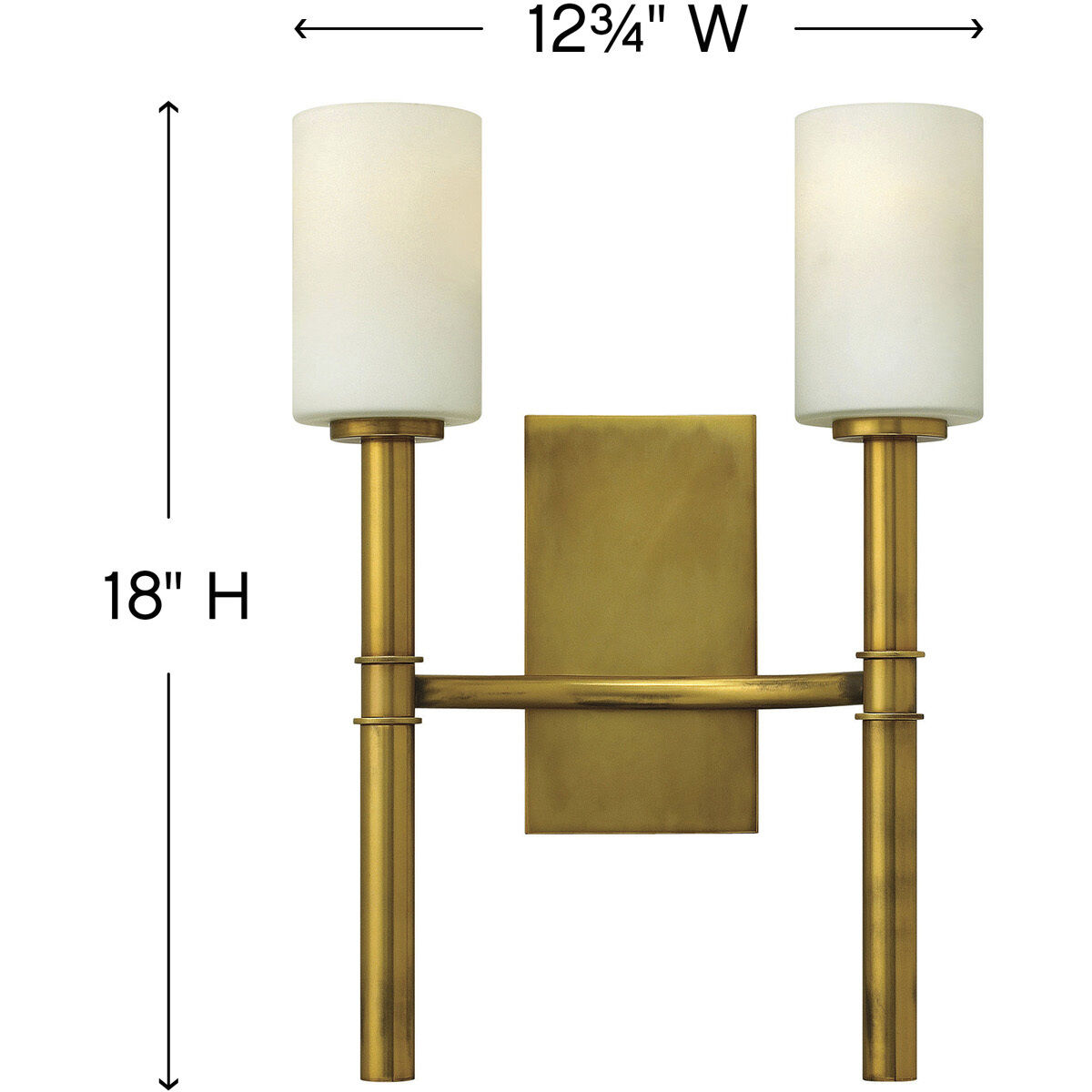 Margeaux 2 Light 12.75 inch Vintage Brass Indoor Wall Sconce Wall Light