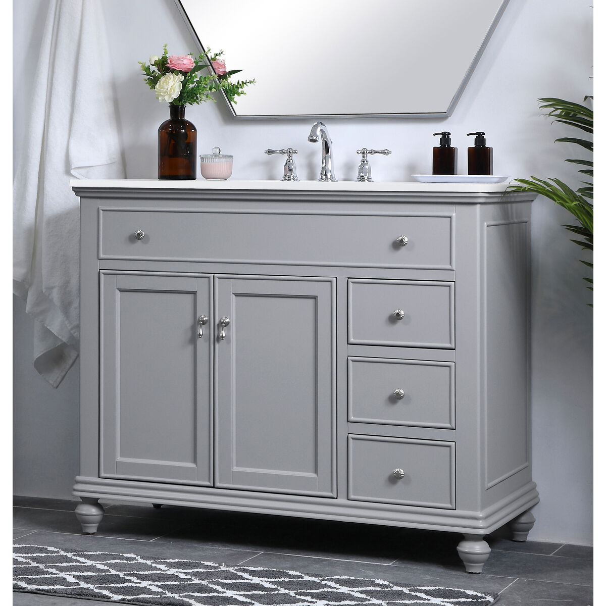 Otto 42 X 21 X 35 inch Grey Vanity Sink Set