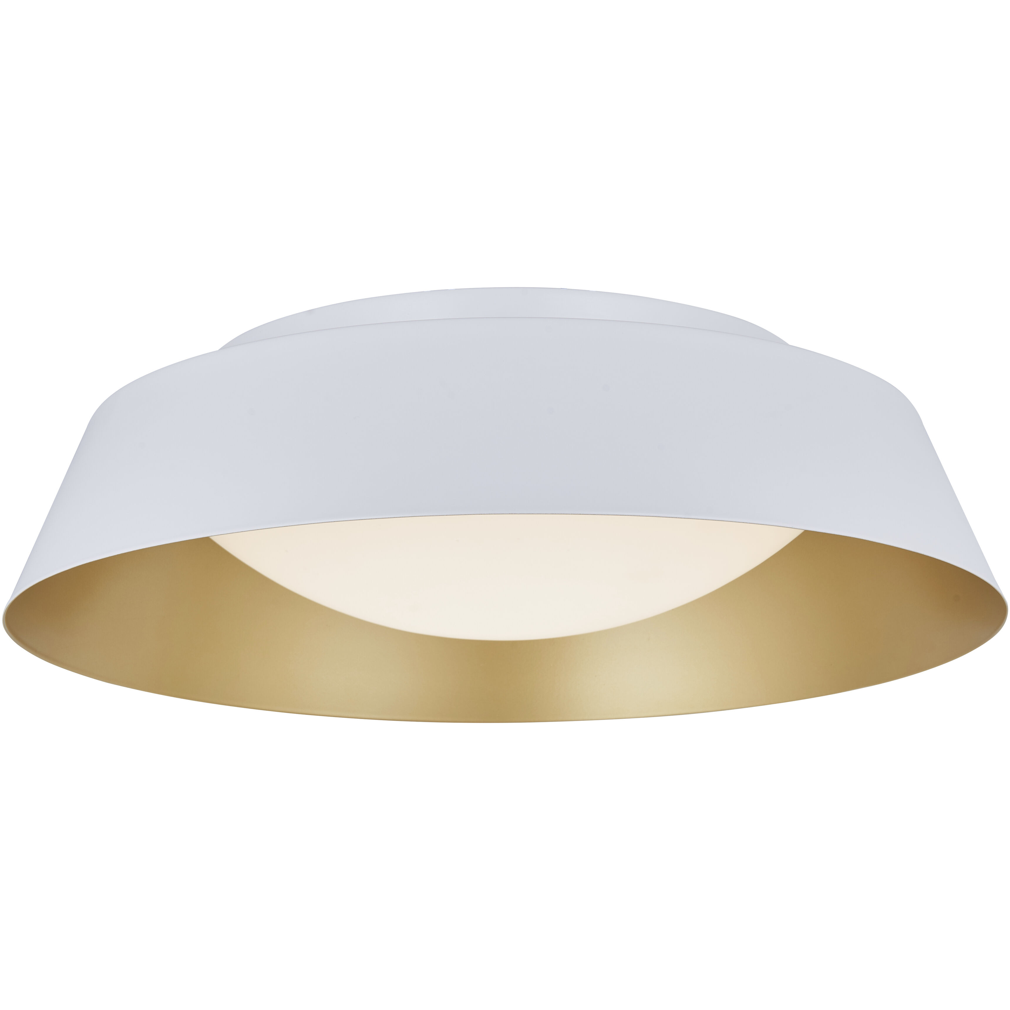 Flare LED 18 inch Matte White with Gold Inner Flush Mount Ceiling Light