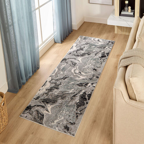 Artema 94 X 32 inch Black/Grey Rug in 2 x 8