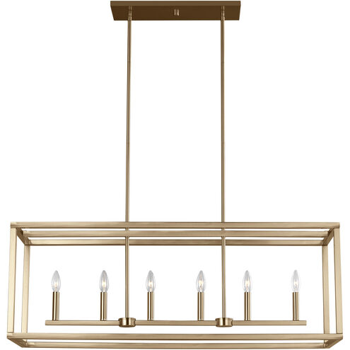Moffet Street Island Pendant Ceiling Light in Satin Brass