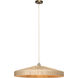 Parasol 1 Light 31.5 inch Antique Brass Pendant Ceiling Light, Lifestyle, Large