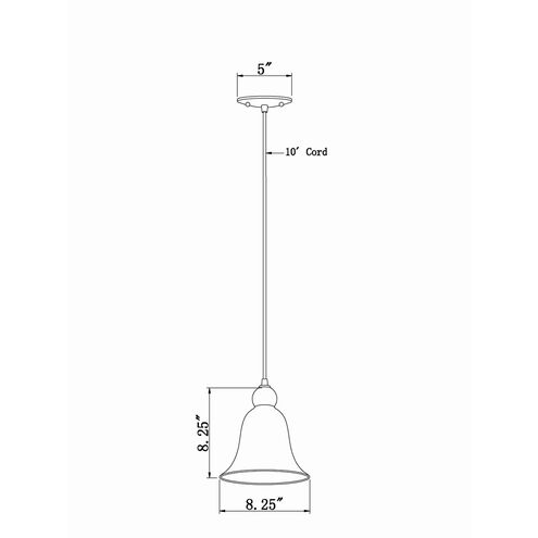 Signature 1 Light 8.25 inch Brushed Nickel Mini Pendant Ceiling Light