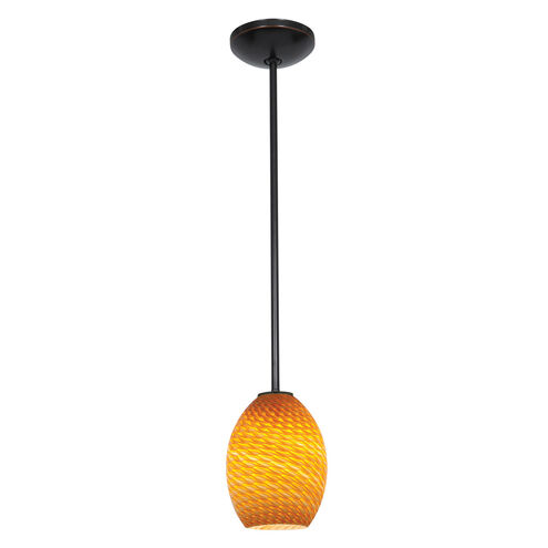 Brandy FireBird LED 6 inch Oil Rubbed Bronze Pendant Ceiling Light in Amber Firebird
