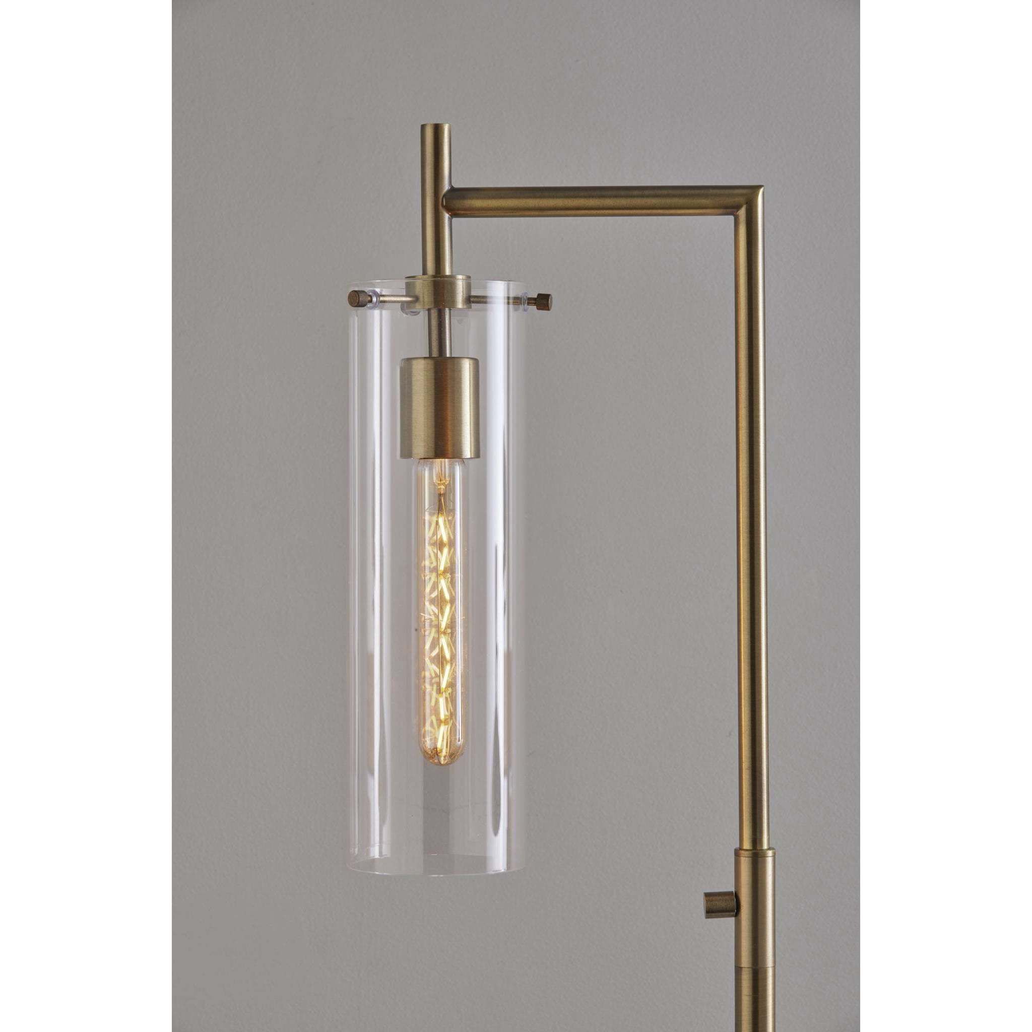 Dalton 62 inch 40.00 watt Antique Brass Floor Lamp Portable Light