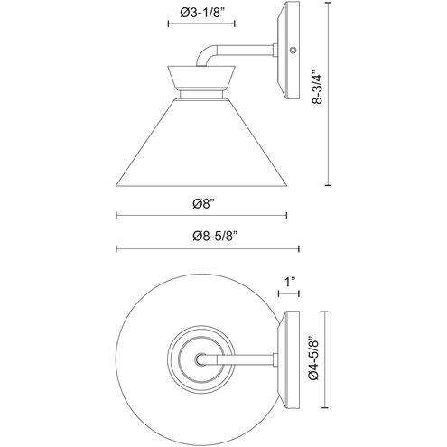 Alora Mood Halston 1 Light 8 inch Matte Black Bath Vanity Light Wall Light