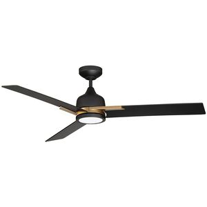 Triton 52 inch Black and Oilcan Brass with Black Blades Ceiling Fan