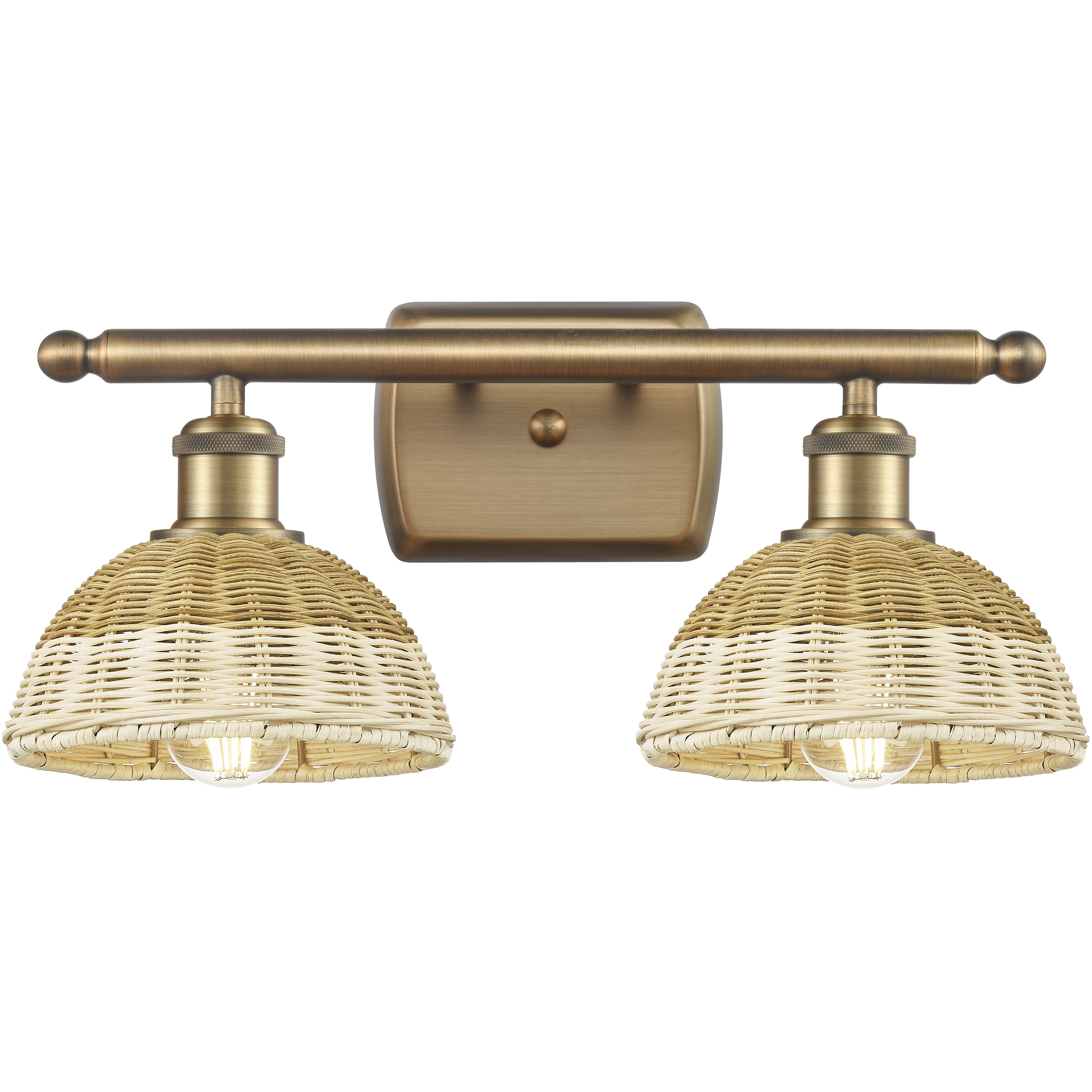 Ballston Bristol Natural II 2 Light 17.5 inch Brushed Brass Bath Vanity Light Wall Light
