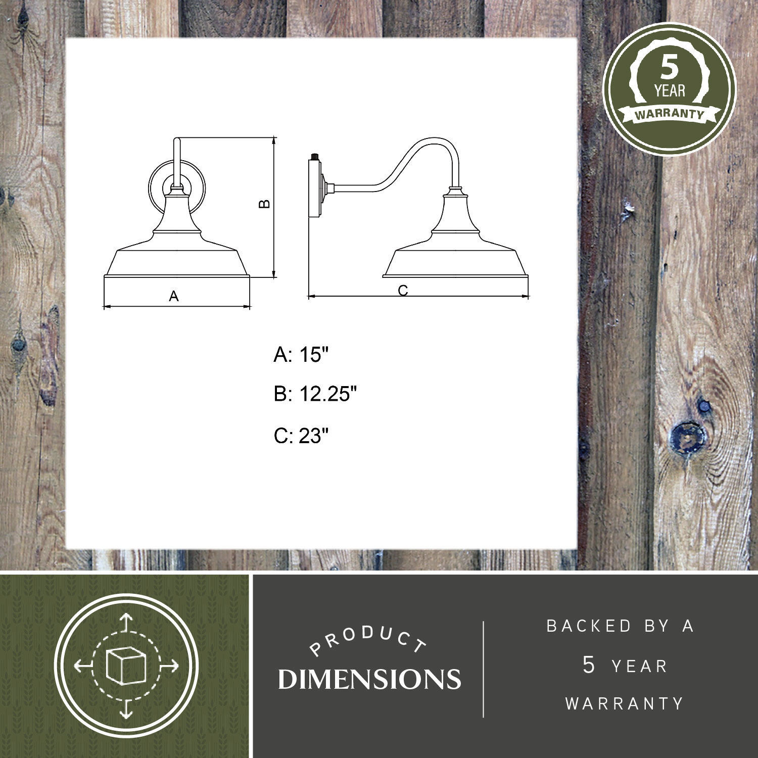 Dorado LED 12.25 inch Hunter Green and White Outdoor Wall