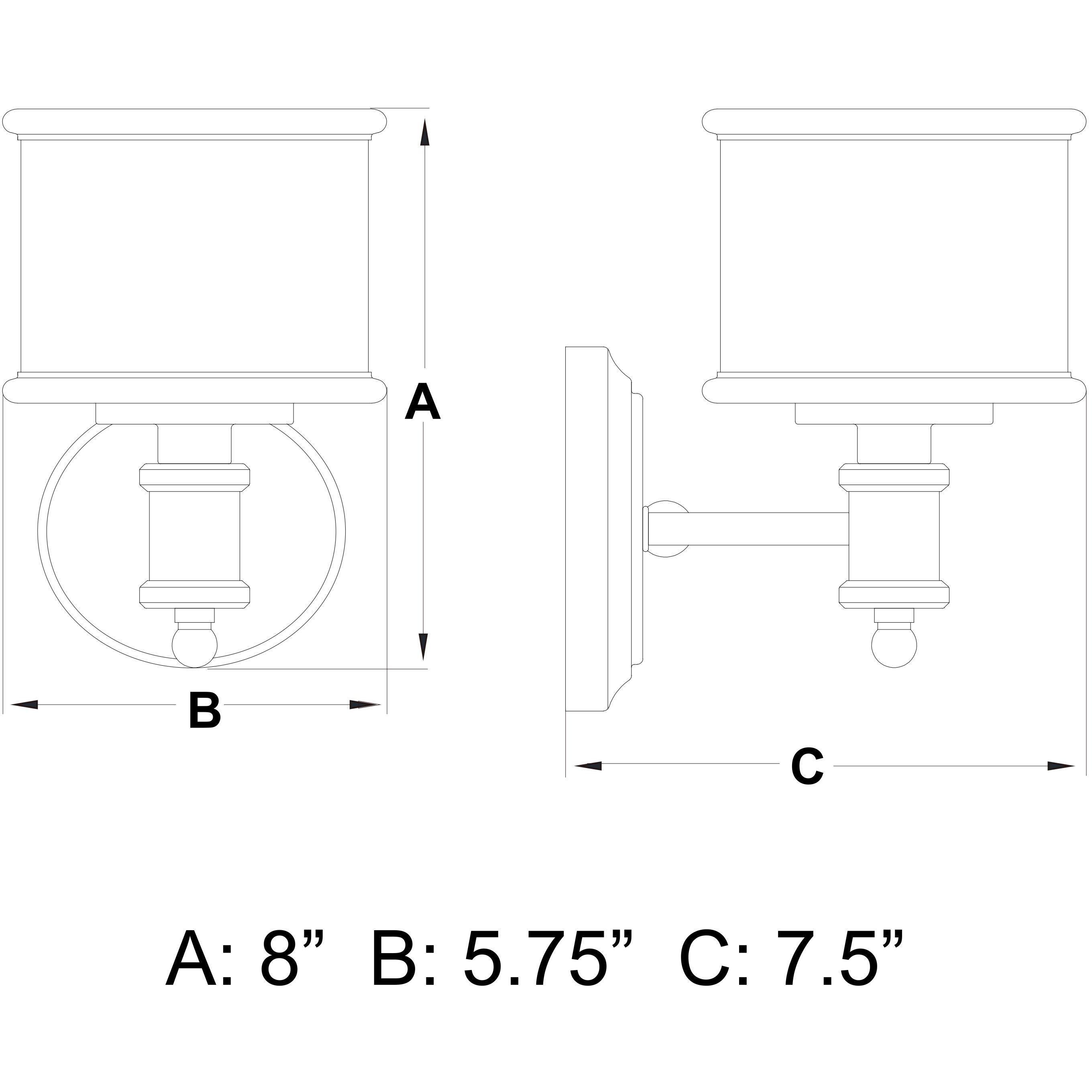Carlisle LED 7.5 inch Chrome Bathroom Light Wall Light