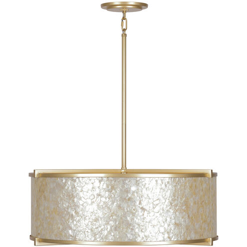 Sommers Bend 6 Light 27 inch Capiz Shell Gold Pendant Ceiling Light