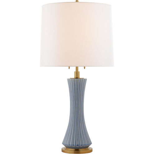 Thomas O'Brien Elena 31 inch 60 watt Polar Blue Crackle Table Lamp Portable Light, Large