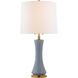 Thomas O'Brien Elena 31 inch 60 watt Polar Blue Crackle Table Lamp Portable Light, Large