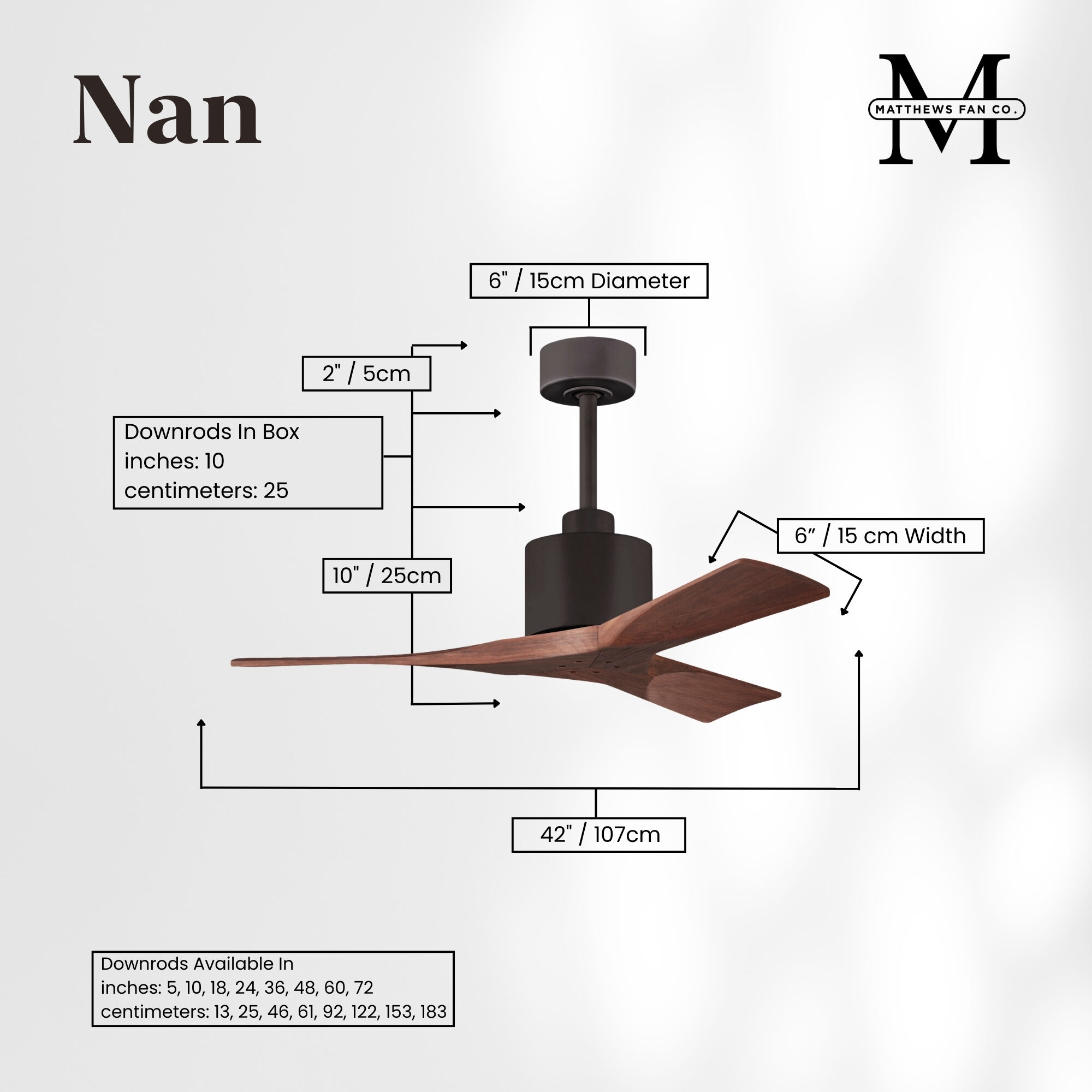 Atlas Nan 42 inch Textured Bronze with Walnut Tone Blades Ceiling Fan