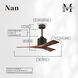 Atlas Nan 42 inch Textured Bronze with Walnut Tone Blades Ceiling Fan