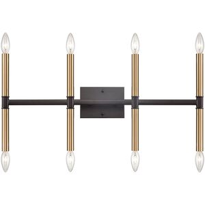 Notre Dame 8 Light 28 inch Oil Rubbed Bronze with Gold Vanity Light Wall Light
