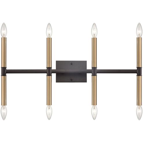 Notre Dame 8 Light 28 inch Oil Rubbed Bronze with Gold Vanity Light Wall Light