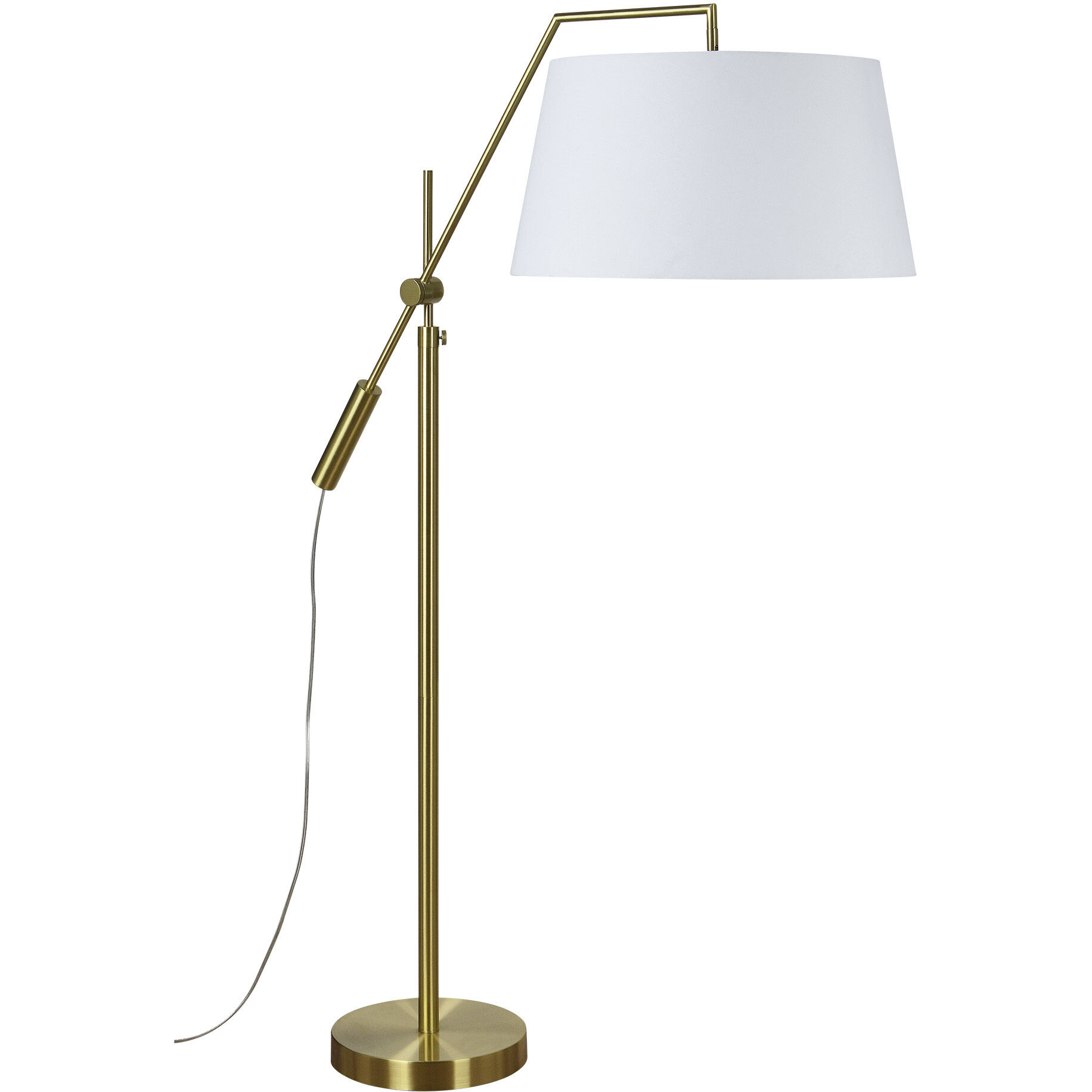 Claire 70 inch 100 watt Satin Brass Floor Lamp Portable Light