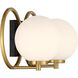 Alhambra 2 Light 16 inch Black with Warm Brass Accents Bathroom Vanity Light Wall Light
