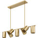 Lumina 7 Light 42 inch Modern Gold Linear Chandelier Ceiling Light