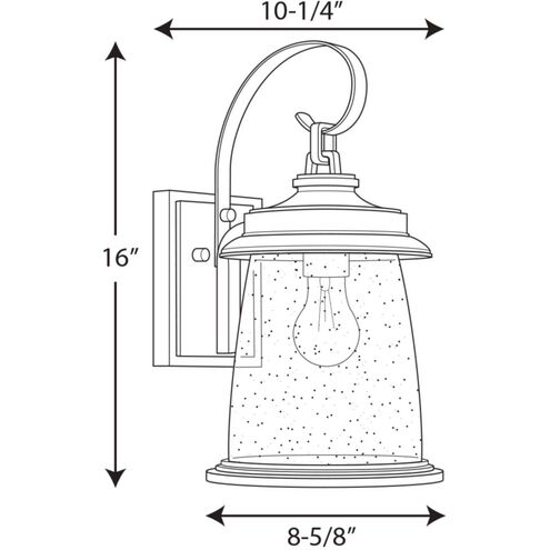 Conover 1 Light 16 inch Antique Bronze Outdoor Wall Lantern, Medium