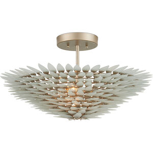 Dahlia 3 Light 22 inch Frosted/Contemporary Silver Semi-Flush Mount Ceiling Light