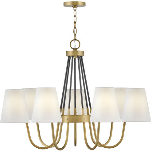Aston LED 33 inch Heritage Brass with Black Indoor Chandelier Ceiling Light