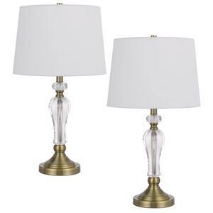 Eastham 25 inch 100.00 watt Antique Brass Table Lamp Set Portable Light, Pair