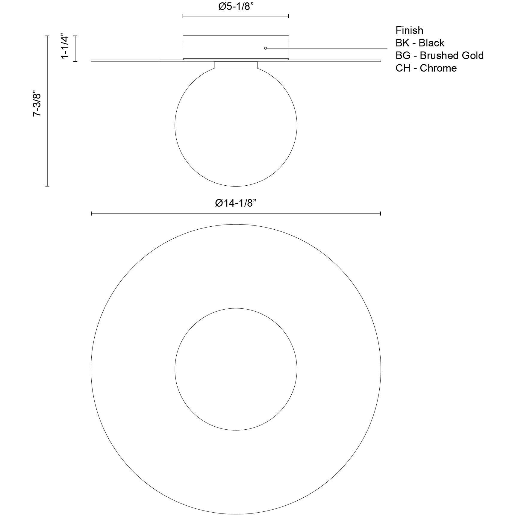 Elixir LED 14.13 inch Black Flush Mount Ceiling Light