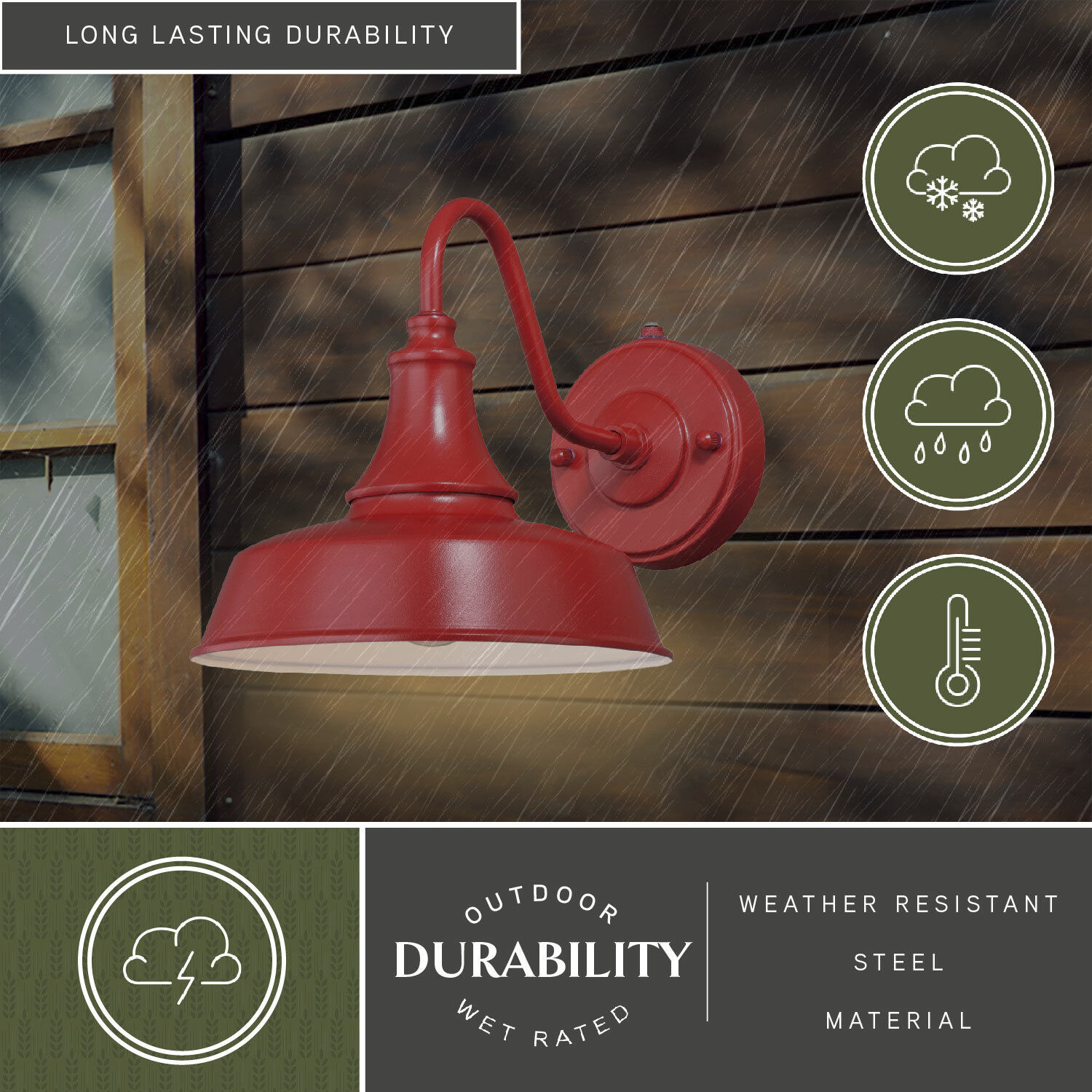 Dorado LED 9 inch Red and White Outdoor Wall