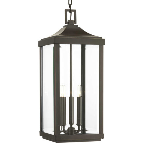 Caelum 3 Light 10 inch Antique Bronze Outdoor Hanging Lantern, Design Series