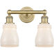 Ellery 2 Light 13.75 inch Brushed Brass Bath Vanity Light Wall Light in White