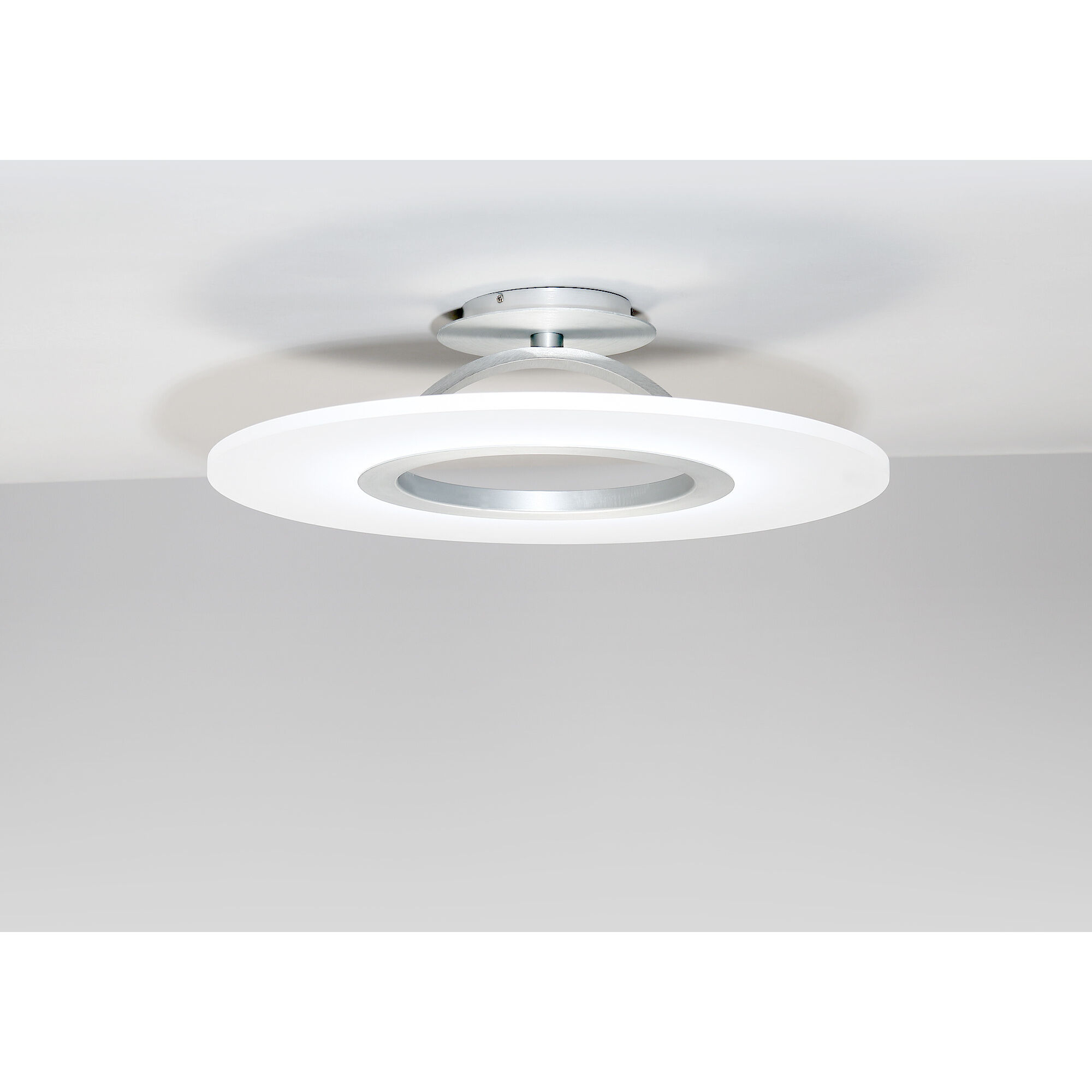 Elektron LED 20 inch Brushed Aluminum Semi-Flush Mount Ceiling Light, dweLED