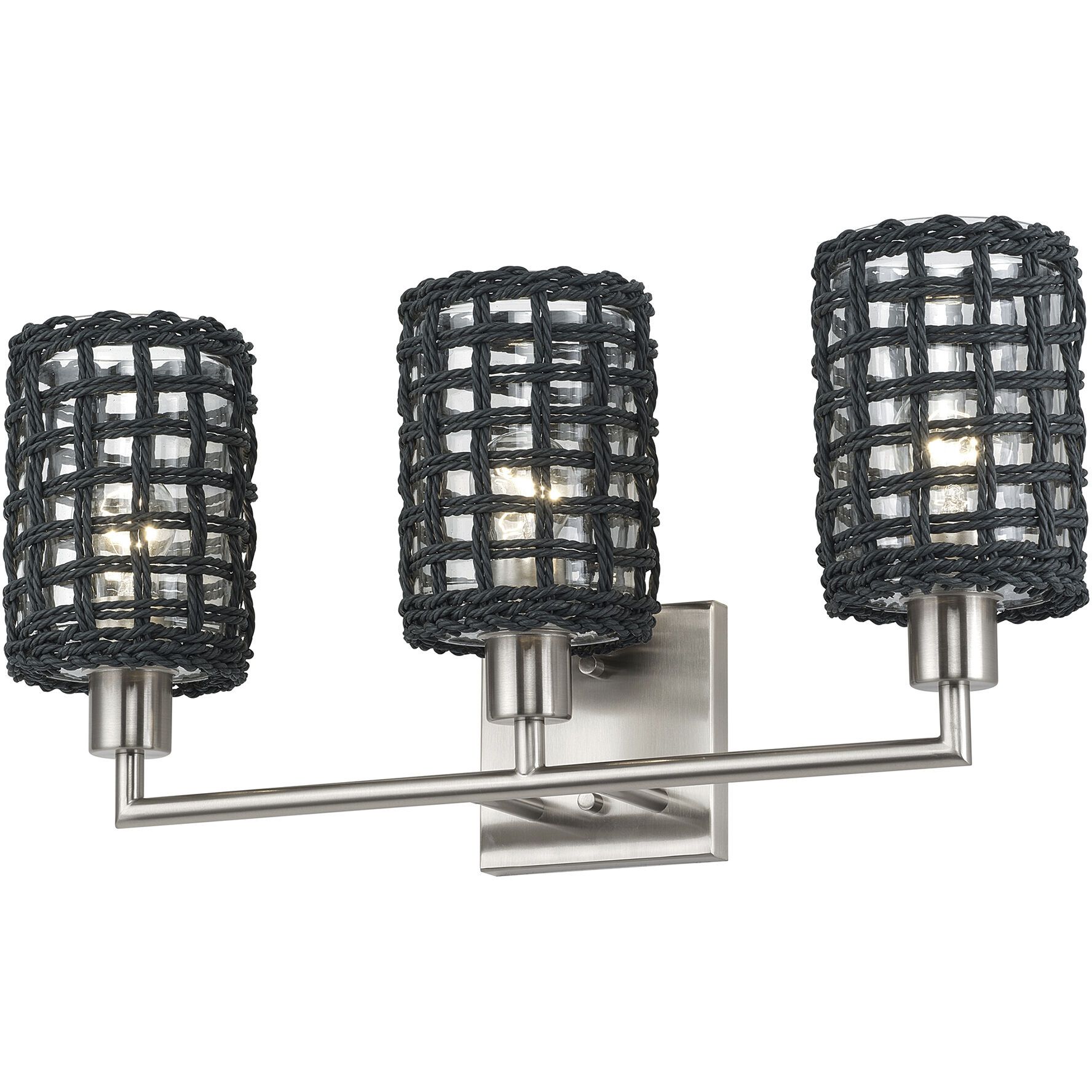 Twinewell 3 Light 23 inch Brushed Nickel Vanity Wall Sconce Wall Light