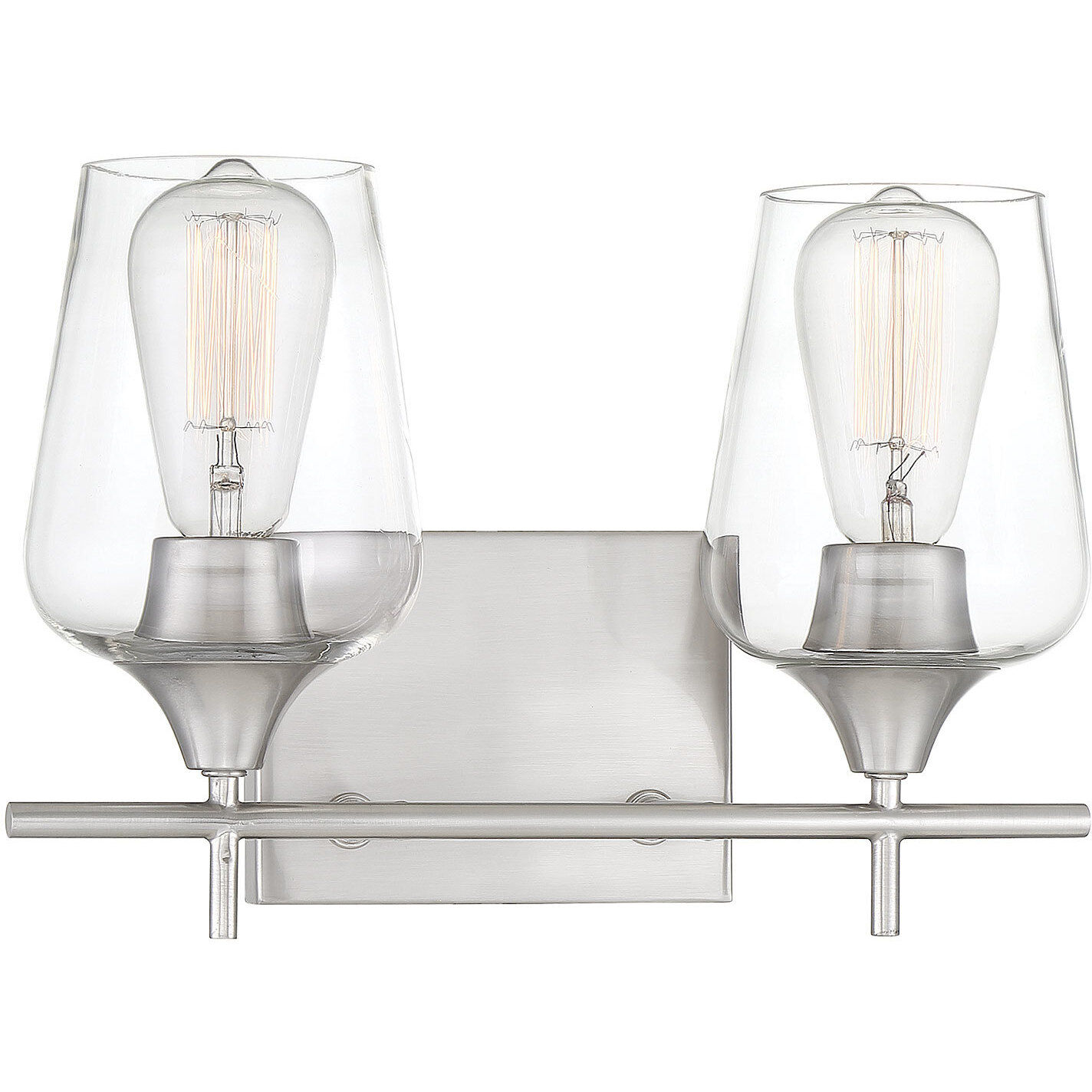Octave 2 Light 13.75 inch Satin Nickel Bathroom Vanity Light Wall Light, Essentials