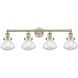 Olean 4 Light 33.5 inch Antique Brass and Clear Bath Vanity Light Wall Light