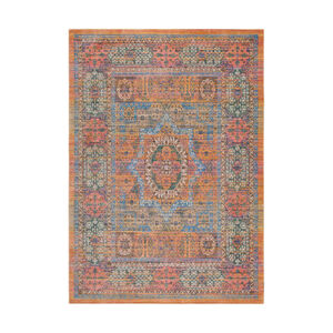 Germili 36 X 24 inch Yellow and Blue Area Rug, Polyester