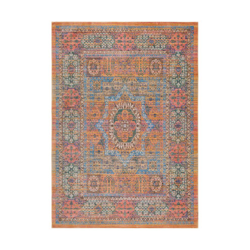 Germili 36 X 24 inch Yellow and Blue Area Rug, Polyester