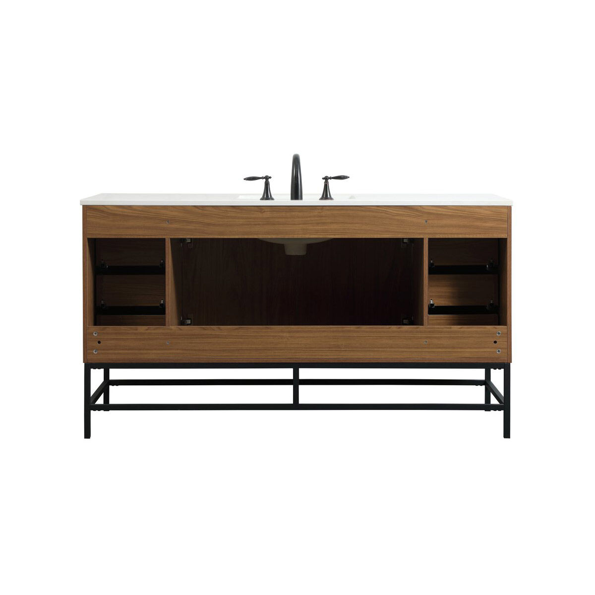 Eugene 60 X 22 X 34 inch Walnut Brown Vanity Sink Set