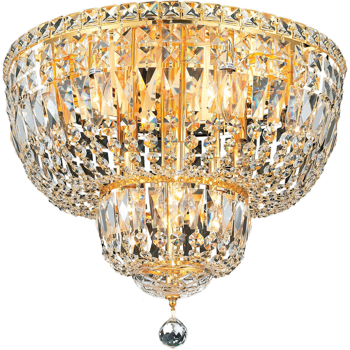 Tranquil 10 Light 20 inch Gold Flush Mount Ceiling Light in Royal Cut