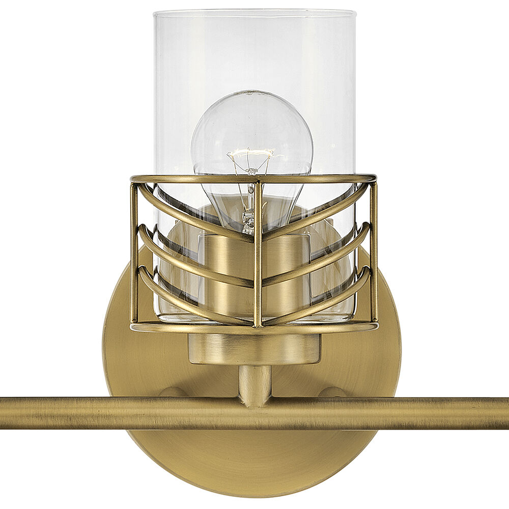 Della 3 Light 24 inch Lacquered Brass Vanity Light Wall Light