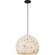 Alabaster Rocks Collection 1 Light 13 inch Matte Black Pendant Ceiling Light, Globe Family