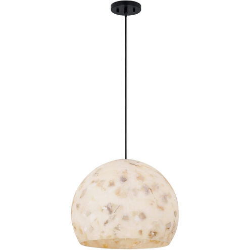 Alabaster Rocks Collection 1 Light 13 inch Matte Black Pendant Ceiling Light, Globe Family
