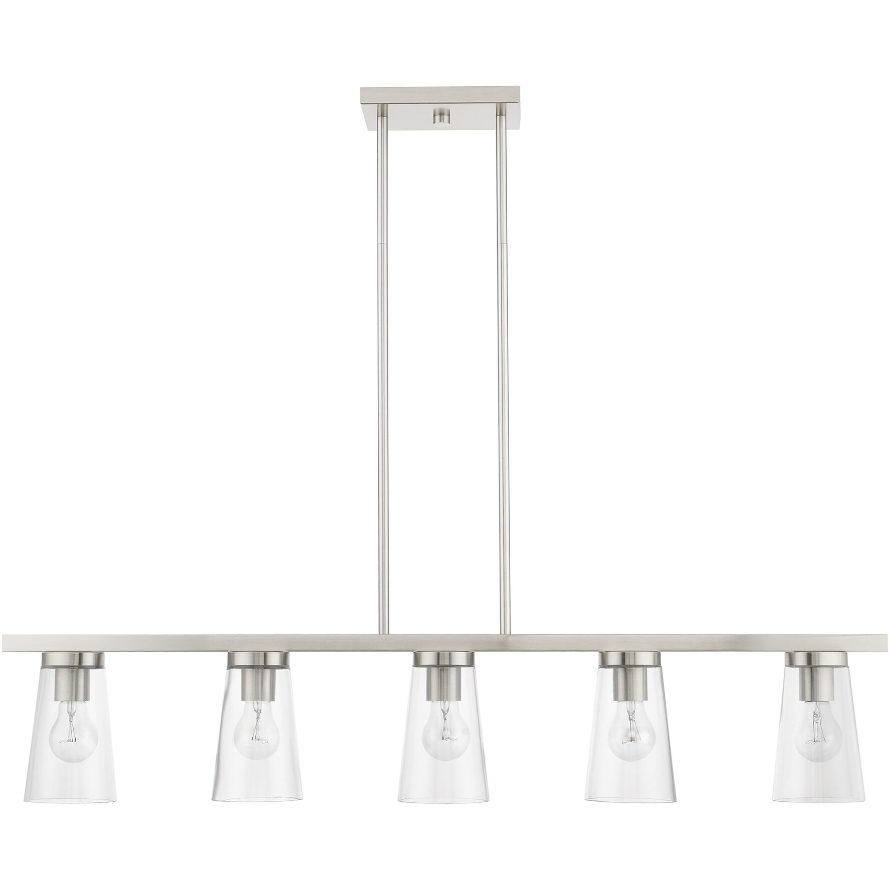 Cityview 5 Light 40 inch Brushed Nickel Linear Chandelier Ceiling Light