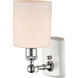 Ballston Cobbleskill LED 5 inch White and Polished Chrome Sconce Wall Light in Matte White Glass, Ballston