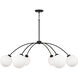 Amos 6 Light 47 inch Black Iron Chandelier Ceiling Light