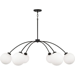 Amos 6 Light 47 inch Black Iron Chandelier Ceiling Light
